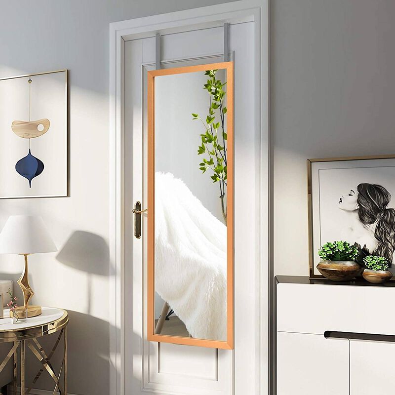 Full Length Bedroom Mirror with Over the Door or Wall Mounted Design.