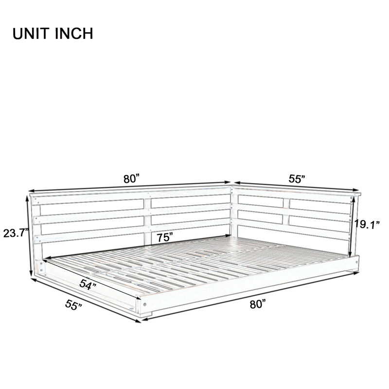 Merax Acacia Wood Porch Swing Bed for Outdoor