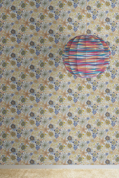 Magic Garden Blue & Green Wallpaper