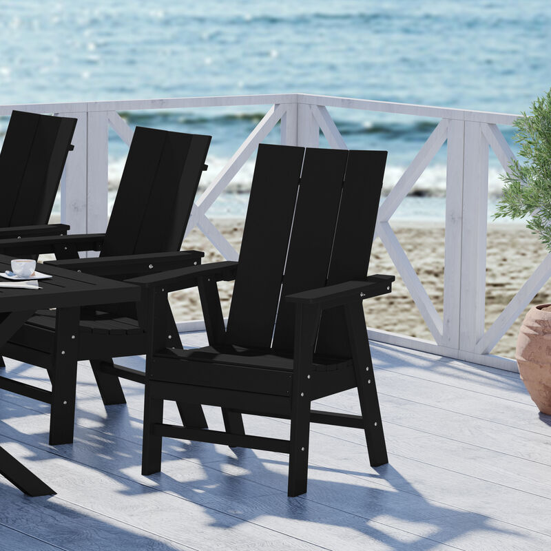 WestinTrends Outdoor Patio HDPE Plastic Modern Adirondack Dining Chair