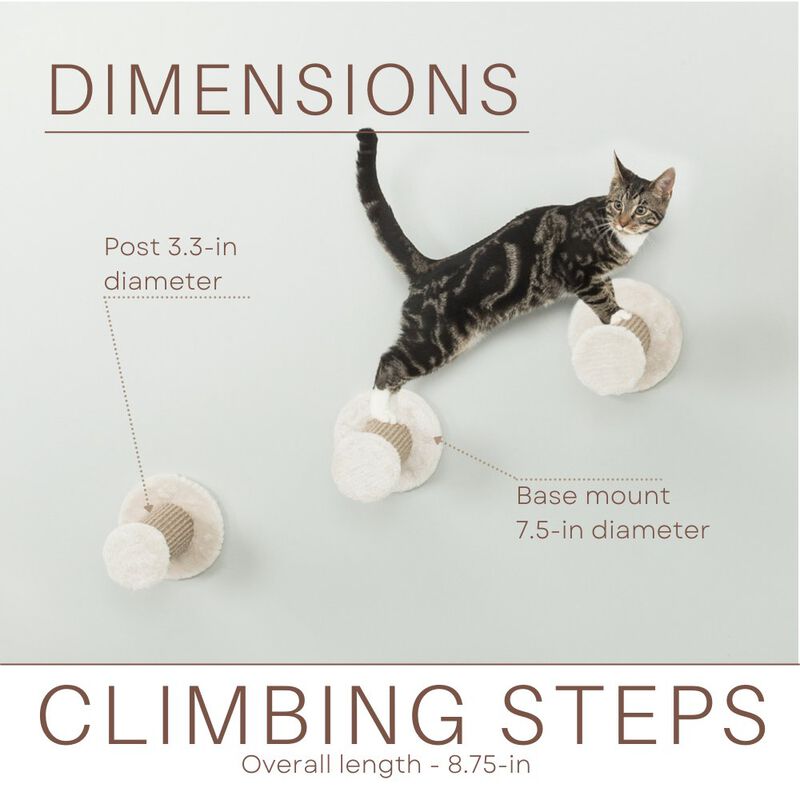 TRIXIE Multi-Level Wall Mounted Cat Perch-Step, 3 Piece Set, Gray-White image number 2