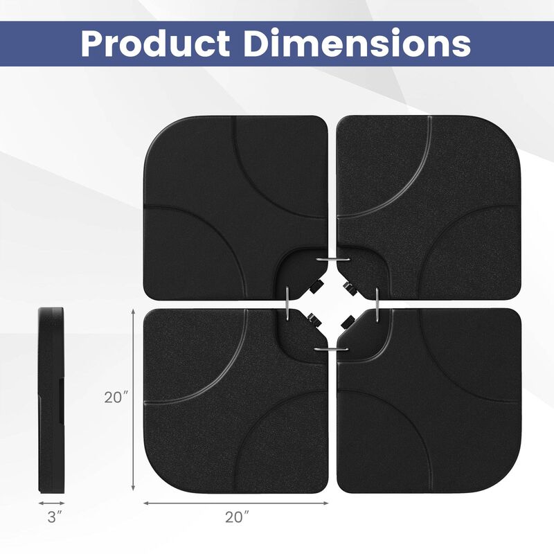 Mondawe 20 Inch Patio Offset Water Filled Plate Umbrella Base Sand
