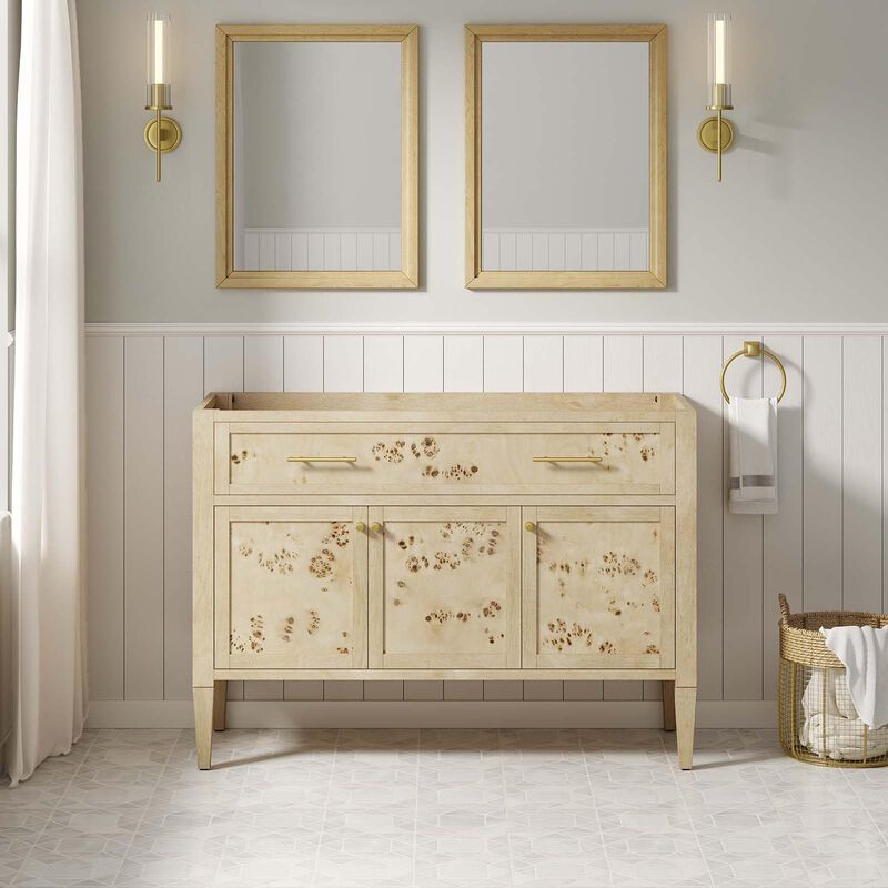 Modway EEI-6140-BUR Elysian 48" Wood Bathroom Vanity Cabinet (Sink Basin Not Included), Burl image number 1