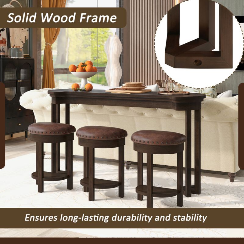 Stulum Farmhouse 4‑Piece Bar Table Set image number 3