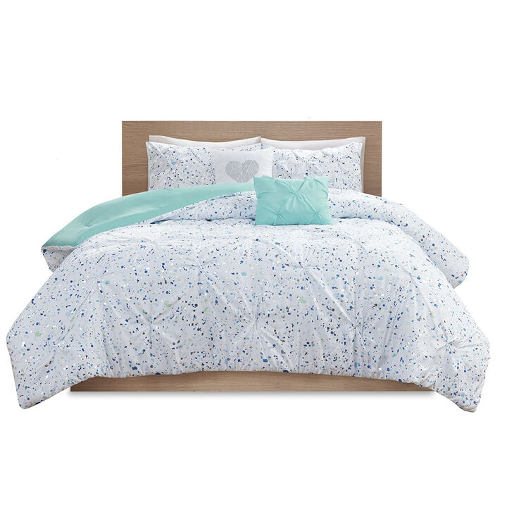 Gracie Mills Athan Metallic Pintucked Comforter Set