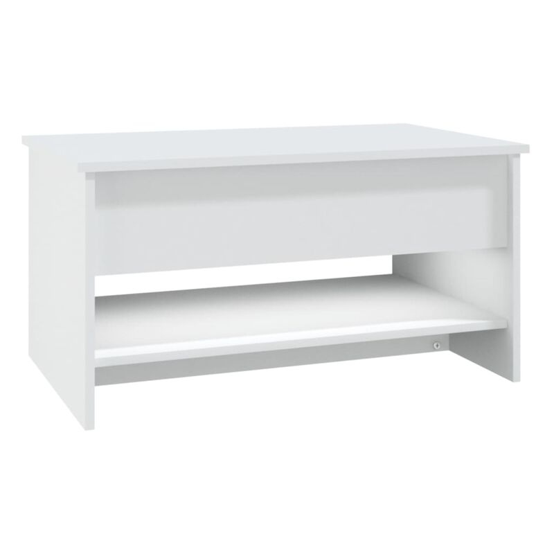 vidaXL Modern Coffee Table in White with Hidden Storage, Liftable Design, Made from Resistant, Moisture-Resistant Engineered Wood