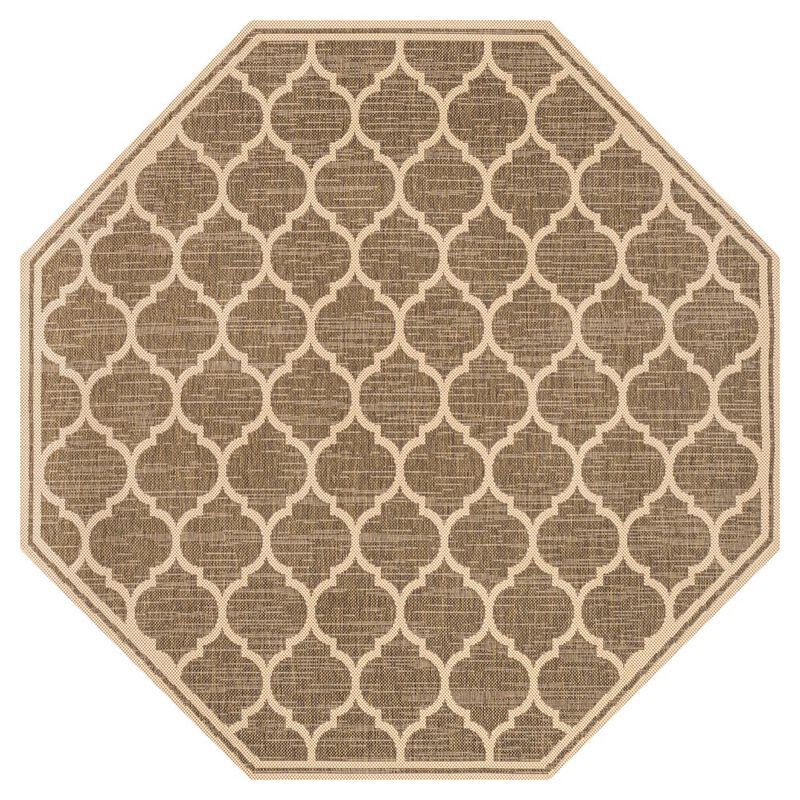 Trebol Moroccan Trellis Textured Weave Octagon Indoor/Outdoor Area Rug