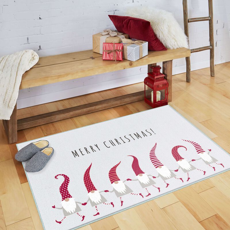 Prismatic Christmas Elves Bath and Kitchen Mat Collection image number 3