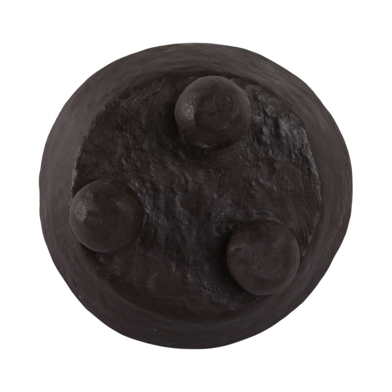 12x12" Paper Mache Knobby Footed Bowl, Brown image number 5