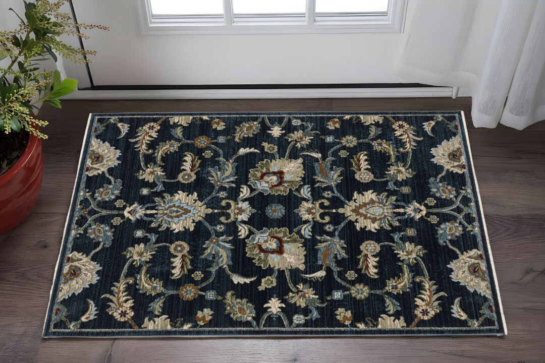 HomeRoots Oriental Area Rug With Fringe