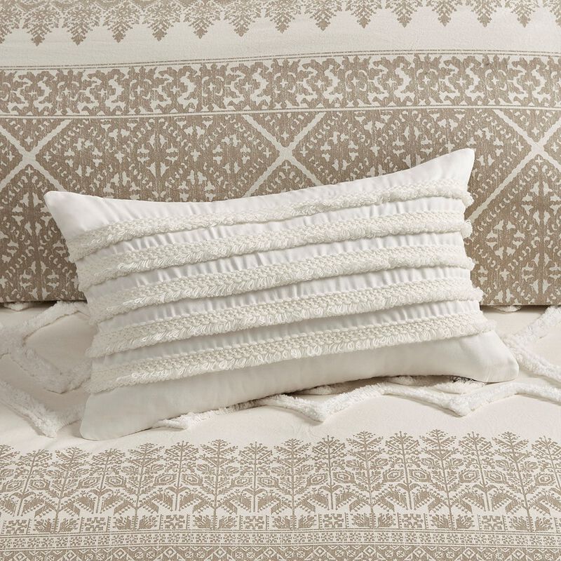 Gracie Mills Robbins Chenille Tufted 3-Piece Cotton Duvet Cover Set