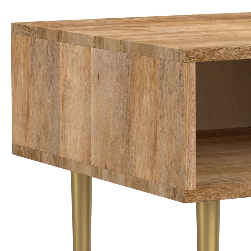 Fallon SOLID MANGO WOOD 20 inch Wide Square Contemporary End Table in Natural