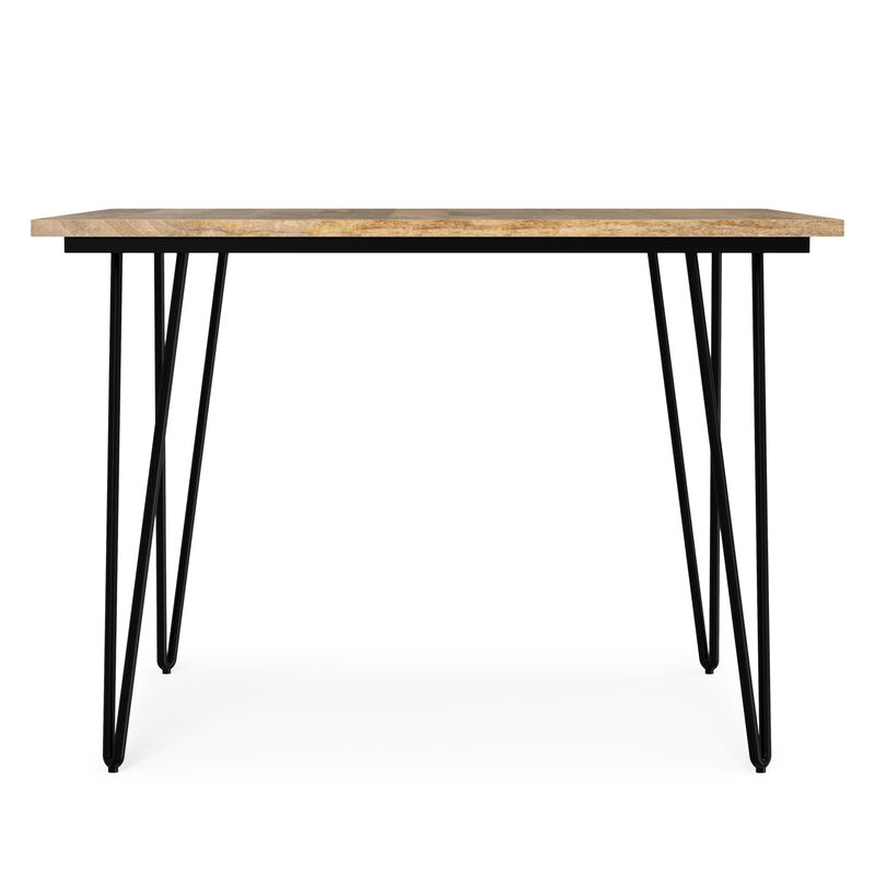 Hunter SOLID MANGO WOOD and Metal 42 inch x 42 inch Square Industrial Dining Table in Natural image number 5