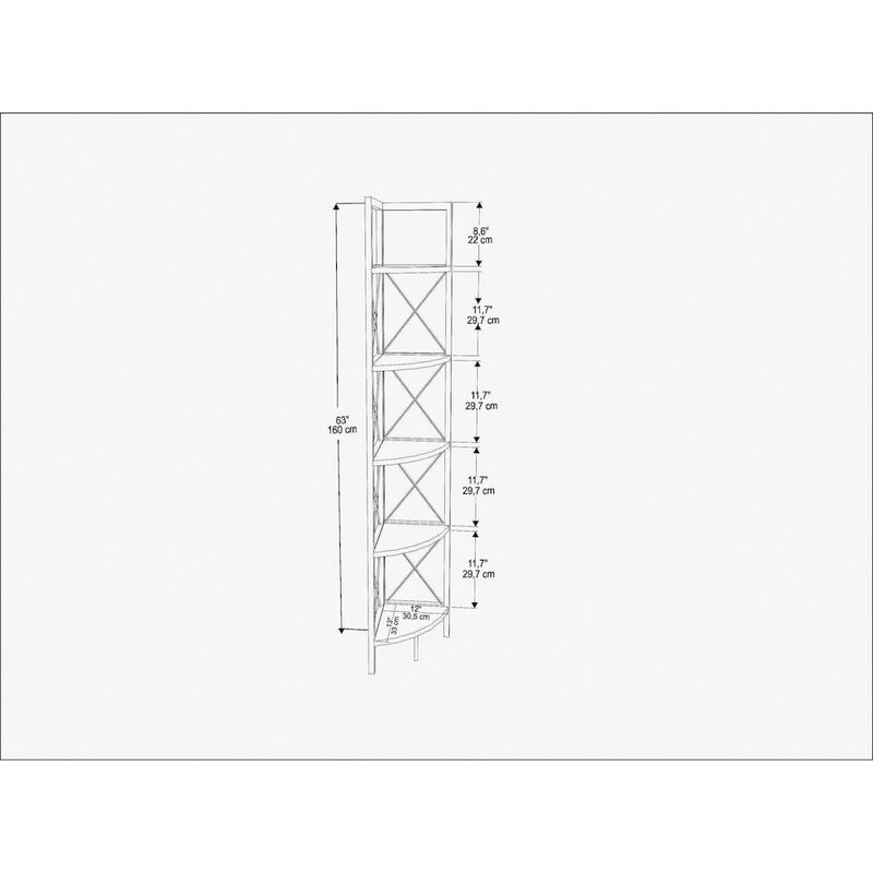Decorotika Remo Corner Bookshelf - Ephesus White