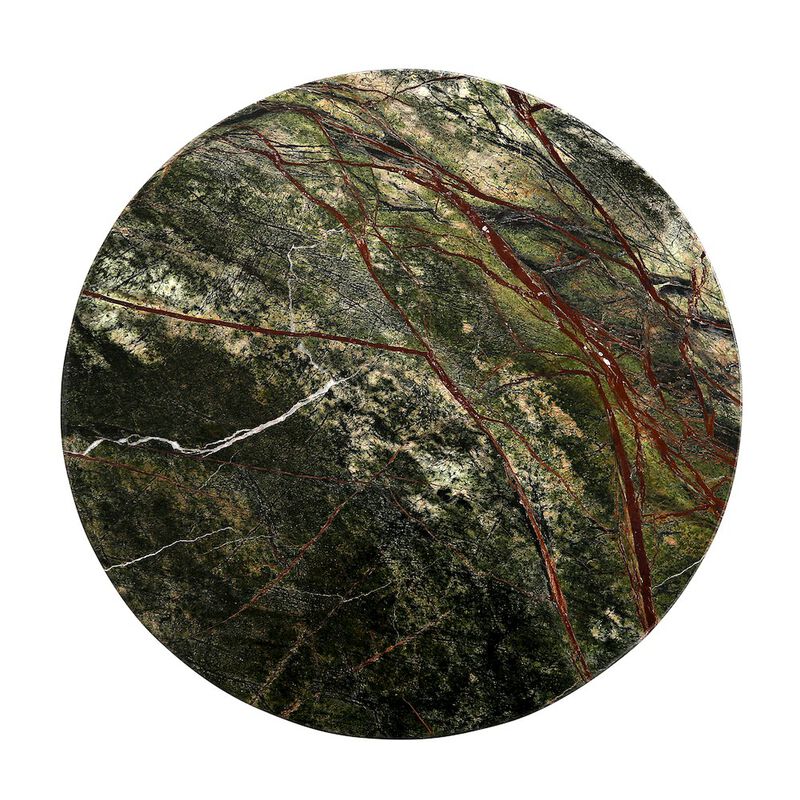 World Interiors Harbor 18 Tall Side Table in Green Bidasar Marble