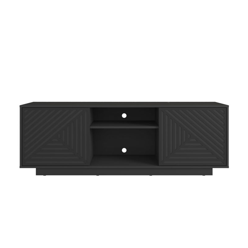 Streamdale Modern TV Stand For TVs Up To 70'', Black image number 4