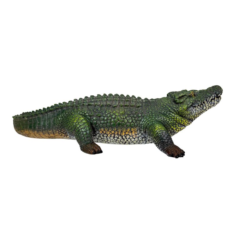 Alligator Statue Realistic Green Resin Outdoor Garden Figure 21 Inch image number 1