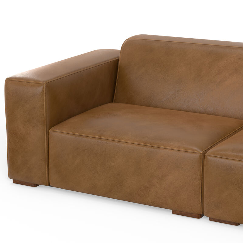 Rex Right-Facing Modular Sectional Sofa in Genuine Leather