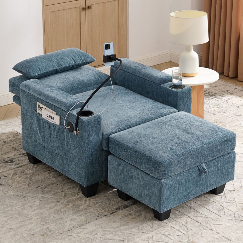 Kurtfo Chenille Accent Chair Set image number 2