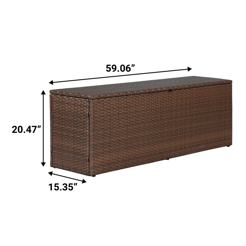 Nino Modern Minimalist Outdoor Faux Wicker Deck and Patio Storage Box