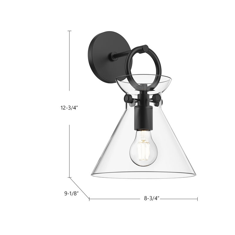 Emerson 9-in Aged Gold/Clear 1 Light Damp-Rated Wall/Vanity Light image number 4
