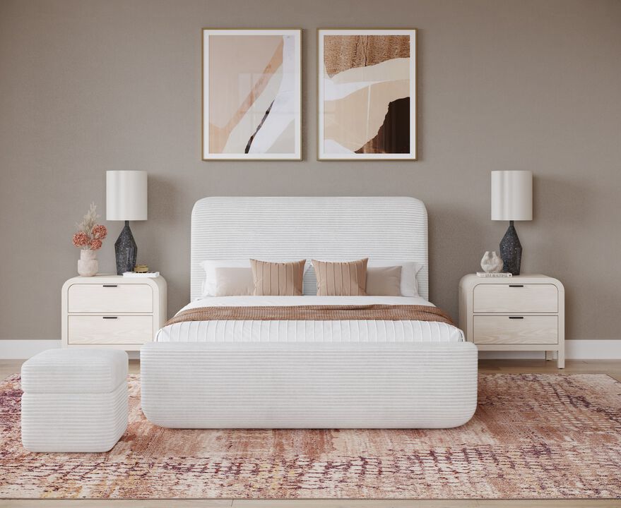 Wisteria Upholstered Storage Ottoman in Frosty Corduroy