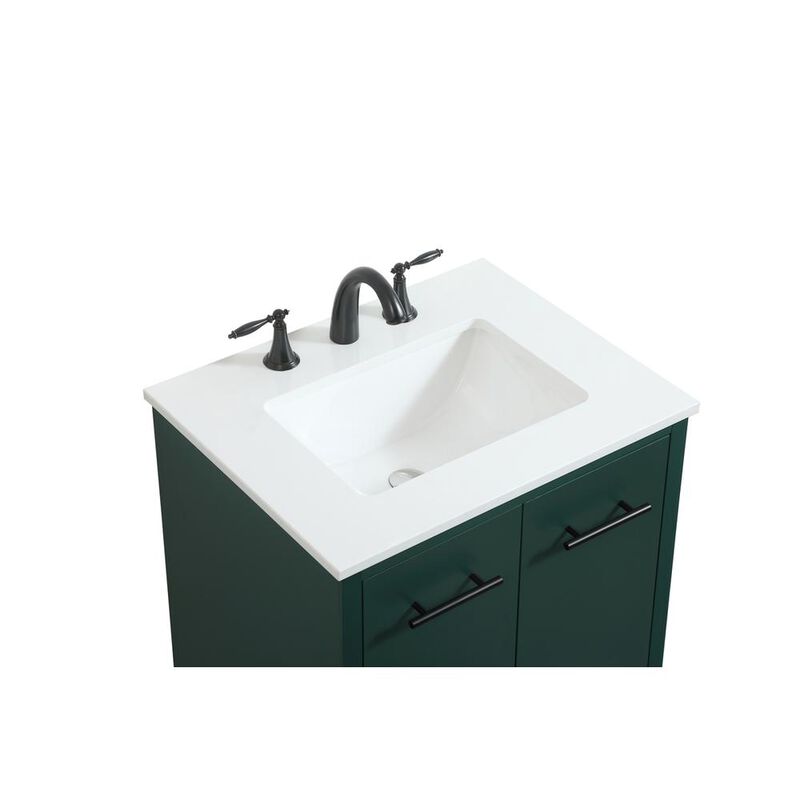 Elegant Kitchen and Bath 24 inch Single bathroom vanity in green