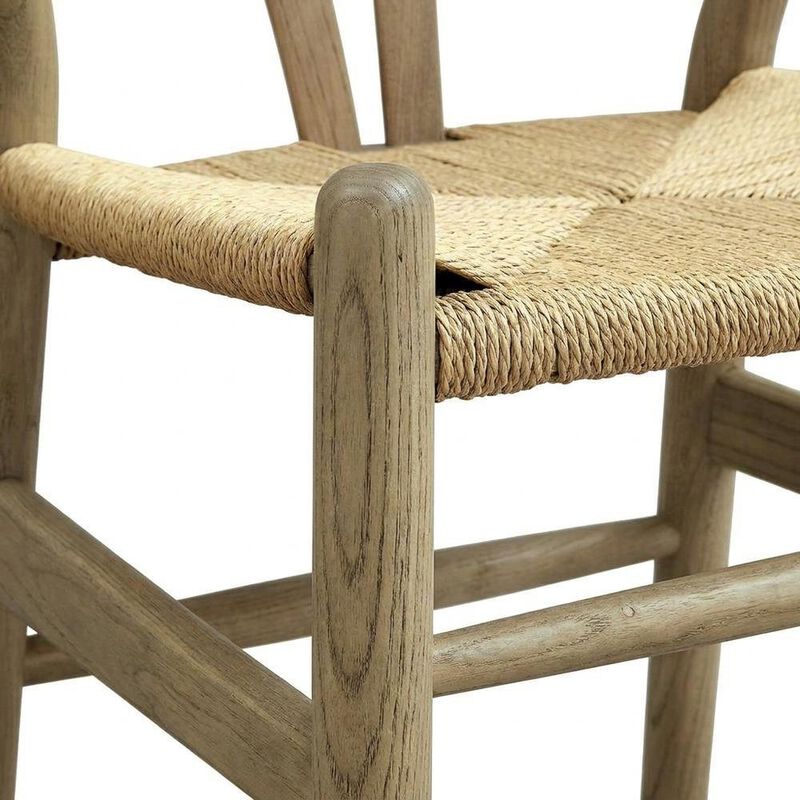 Wood Dining Chair with Slatted Backrest for Kitchen and Dining Room, Black Black image number 6