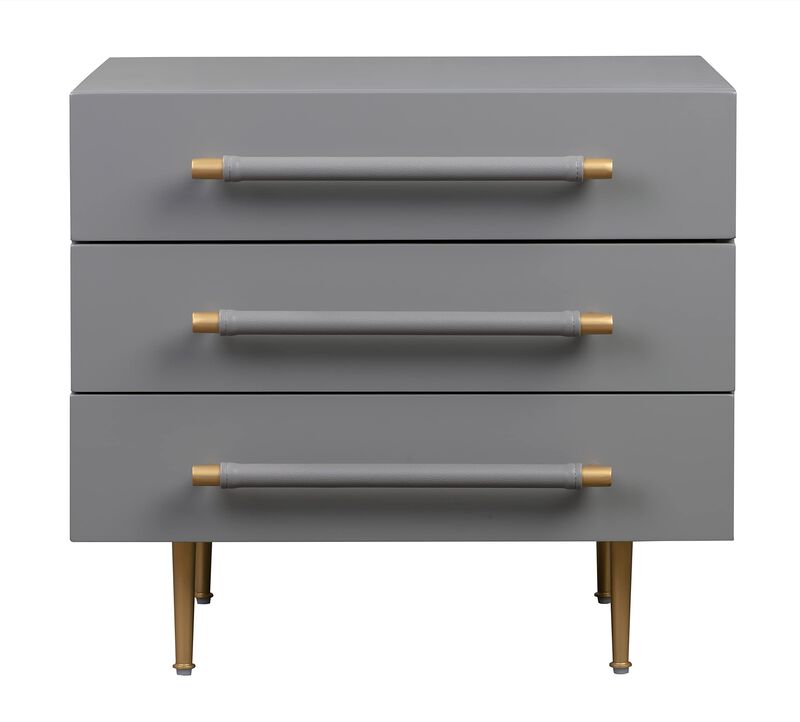 Casafoyer Trident Grey Nightstand image number 0
