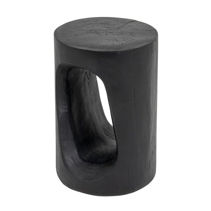 Magnesium Oxide Indoor Outdoor Accent Table, Black