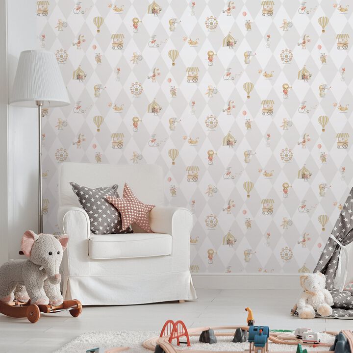 Bambino Cirque Silver Grey Wallpaper 282-3