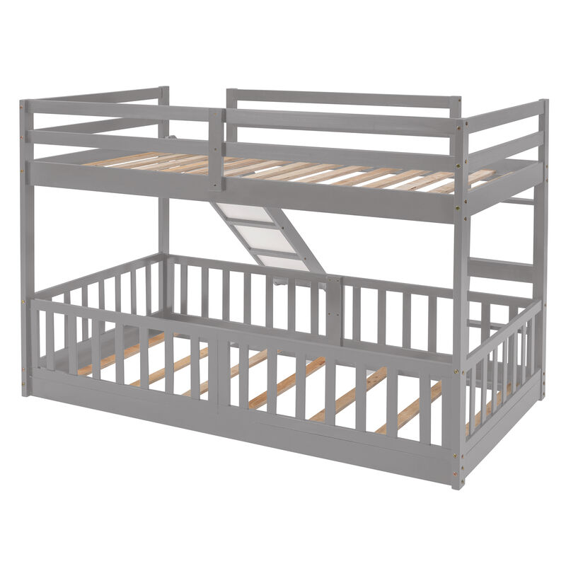 Merax Twin Over Twin Bunk Bed with Slide and Ladder
