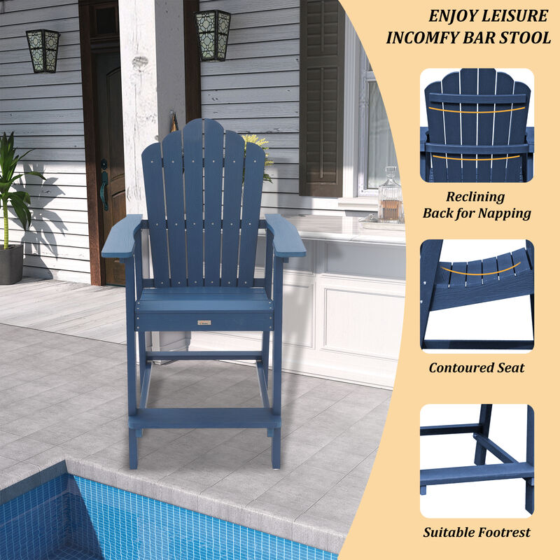 MONDAWE  3-Piece Plastic Outdoor Patio Adirondack Chair and Table Set