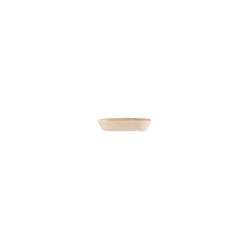 Sand 4" x 2.5" x h:0.75" Oval Beige Vitrified Platter (Set of 4) image number 2