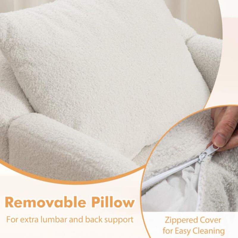 Hivvago Sherpa Accent Chair Modern Living Room Chair with Seat Cushion