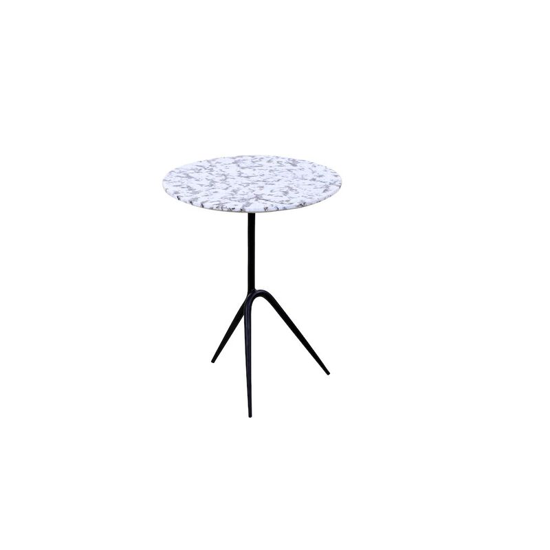 World Interiors Glacier 18 Accent Table with Alaska White Marble