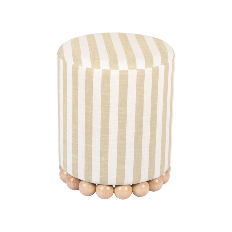 Tov Furniture Dex Pouf en lin ray&eacute; Beige image number 4