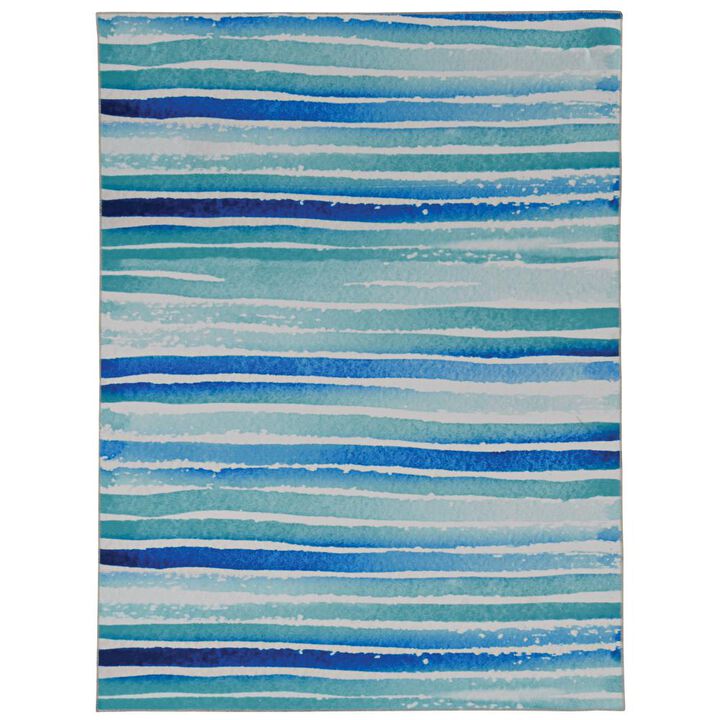 Linon Washable Janna Ivory/Blue, Rug