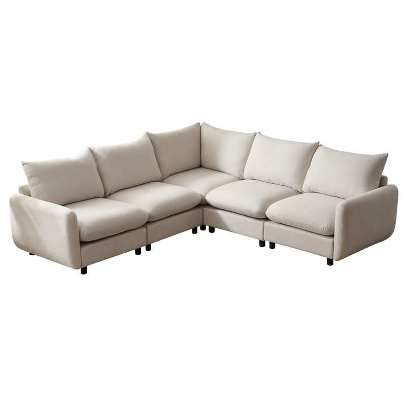 Christopher Knight Home Zane 5 Piece Modern Upholstered Modular Sectional Sofa Set