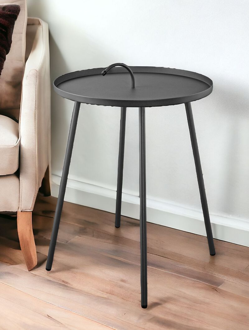 Elegant Round Stainless Steel End Table &ndash; Timeless Modern Look