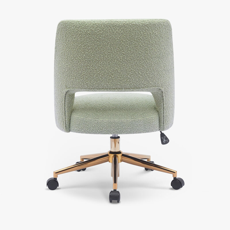 WestinTrends Genevieve Mid-Century Modern Office Accent Chair with Wheels image number 5