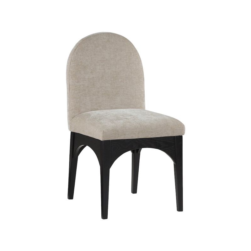 Meridian Furniture Waldorf Beige Chenille Fabric Dining Chair