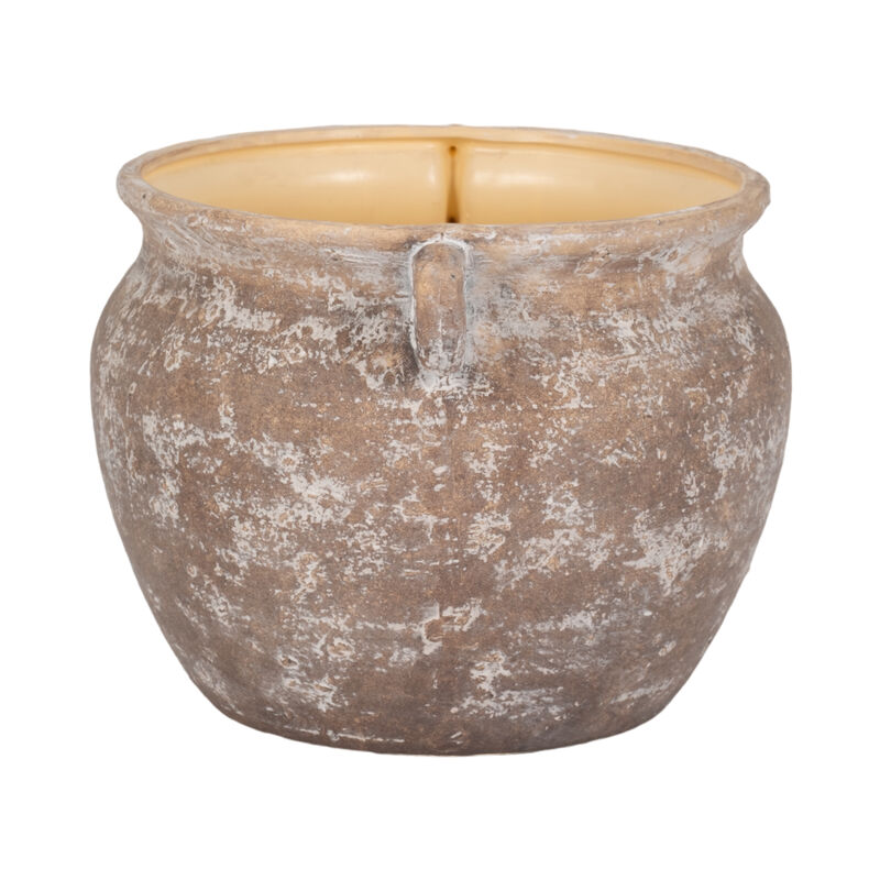 13" Textured Stoneware Jug Planter, Brown image number 3