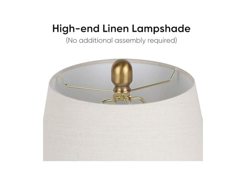 Farmhouse Modern Rustic Ceramic Linen Bedside Lamp For Living Room Bedroom image number 2