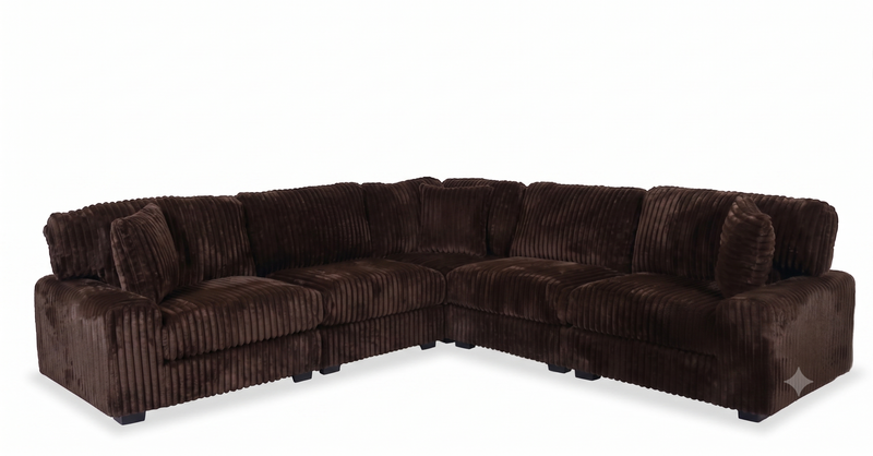 Nightfall 5-Piece Brown Sectional image number 0