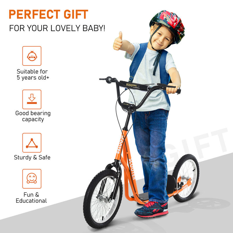 BreeBe Youth Scooter Kick Scooter, Max Load 220 LBS., with Adjustable Handlebar, 16" Inflatable Wheels, Dual Brakes image number 6