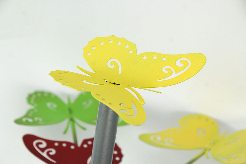 Colorful Two Tier Metal Butterfly Horizontal Spinning Garden Stake image number 2