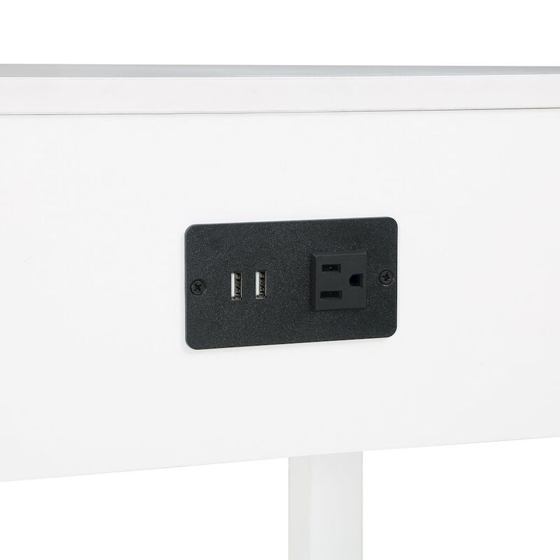 Convenience Concepts 1 Drawer End Table with Charging Station and Pull-Out Shelf