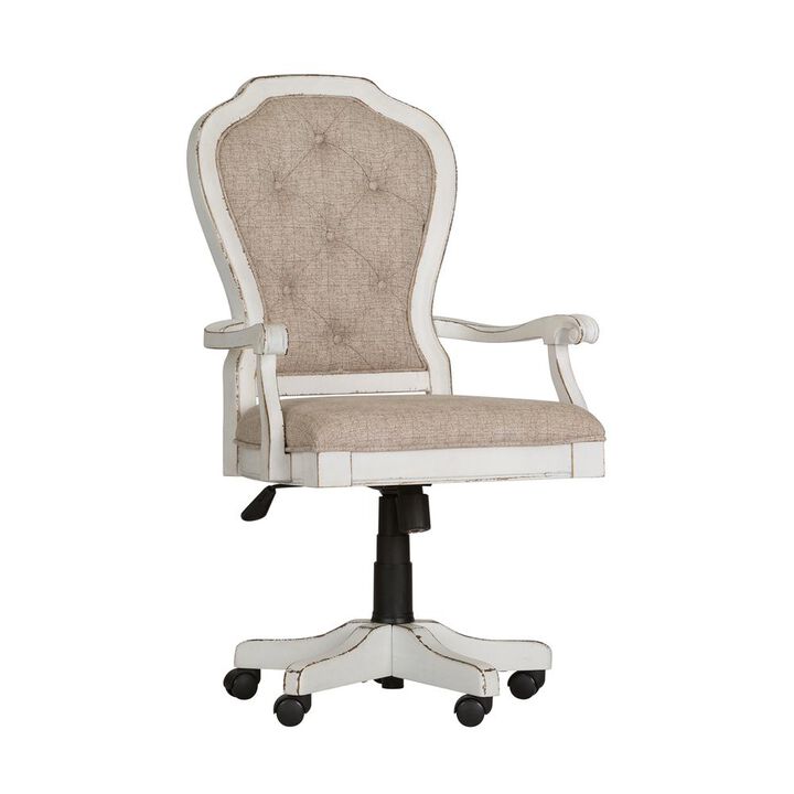 Liberty Furniture Magnolia Manor Jr Executive Desk Chair in Antique White