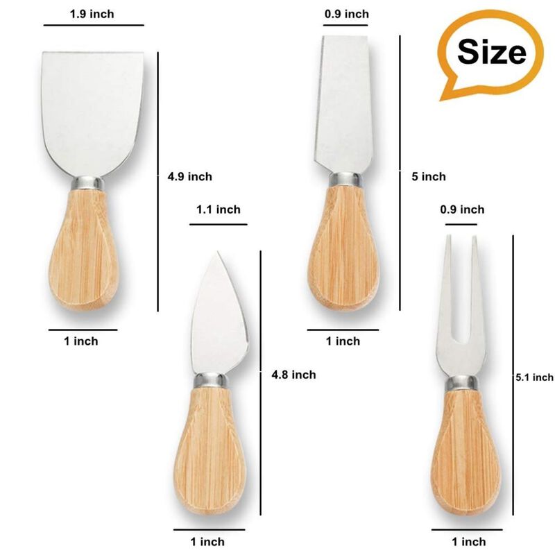 Pack of 4 Stainless Steel Cheese Knife Set image number 3